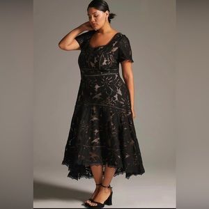 Anthropologie Elegant Black Lace Dress